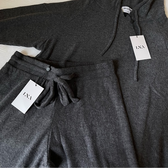 Brand New- LNA Brushed Hoodie & Jogger set in Pirate Black ☁️ - Picture 2 of 15